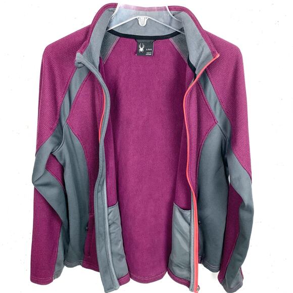 Spyder Womens Endure Full Zip Fleece Jacket Raisin Purple Gray Size Large - Picture 12 of 12
